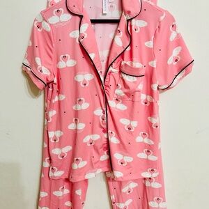Joy Spun Swans Women Size Small 4-6 Pajama Set
